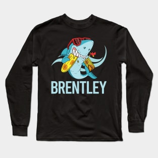 Funny Shark - Brentley Name Long Sleeve T-Shirt